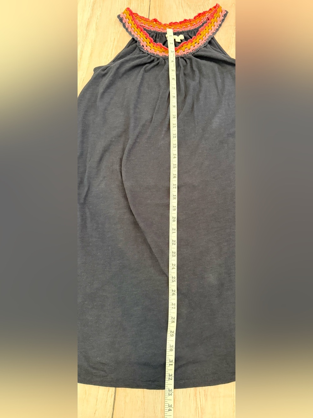 Boden Women Crochet Detail Trapeze Dress Navy Blue Size 4 EUC - Picture 7 of 8